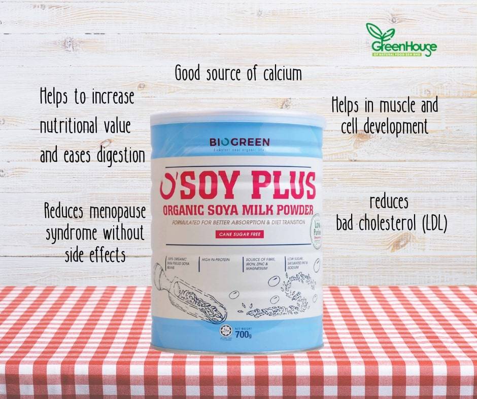 BIOGREEN O'SOY ORGANIC SOYA MILK POWDER (S.F) 700G